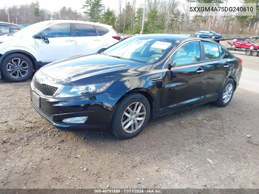 2013 Kia Optima Lx VIN: 5XXGM4A75DG240610 Lot: 40791695