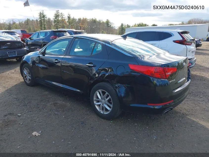 2013 Kia Optima Lx VIN: 5XXGM4A75DG240610 Lot: 40791695