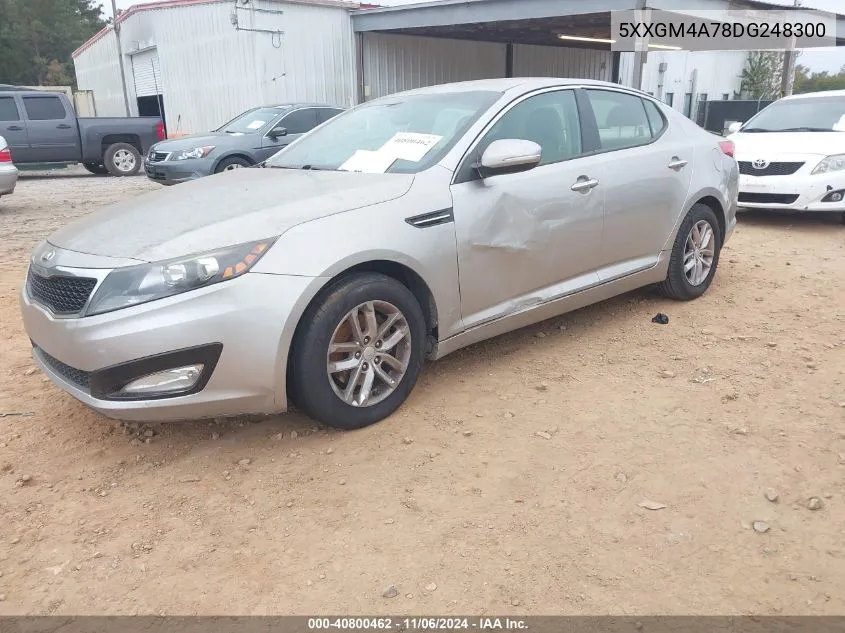 2013 Kia Optima Lx VIN: 5XXGM4A78DG248300 Lot: 40800462