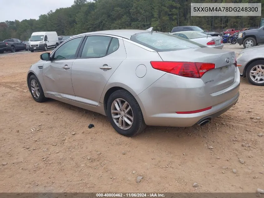 2013 Kia Optima Lx VIN: 5XXGM4A78DG248300 Lot: 40800462