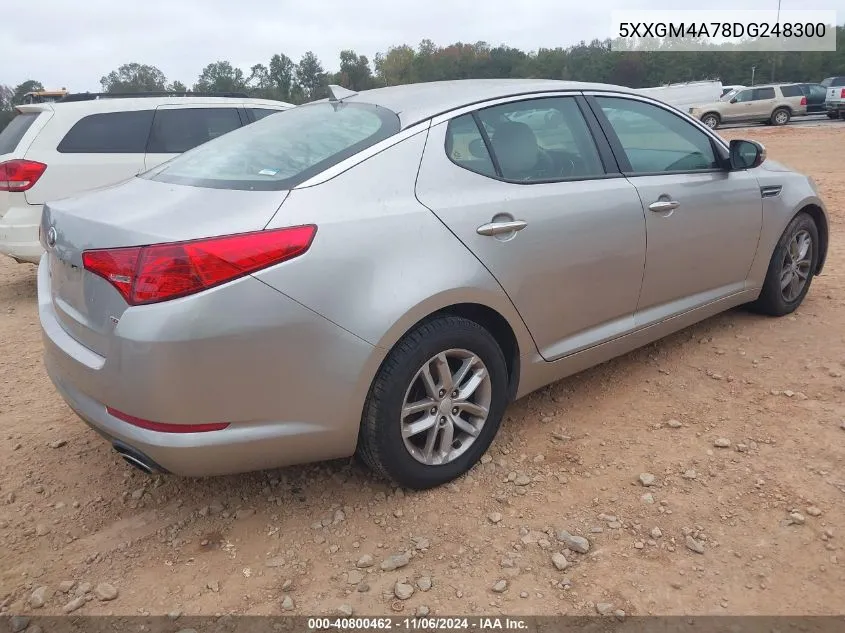 2013 Kia Optima Lx VIN: 5XXGM4A78DG248300 Lot: 40800462