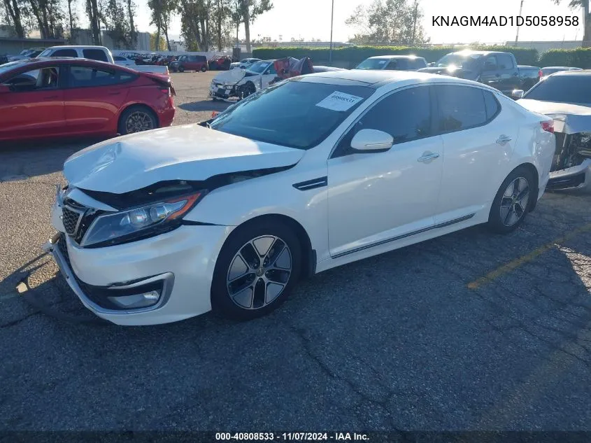 2013 Kia Optima Hybrid Ex VIN: KNAGM4AD1D5058958 Lot: 40808533