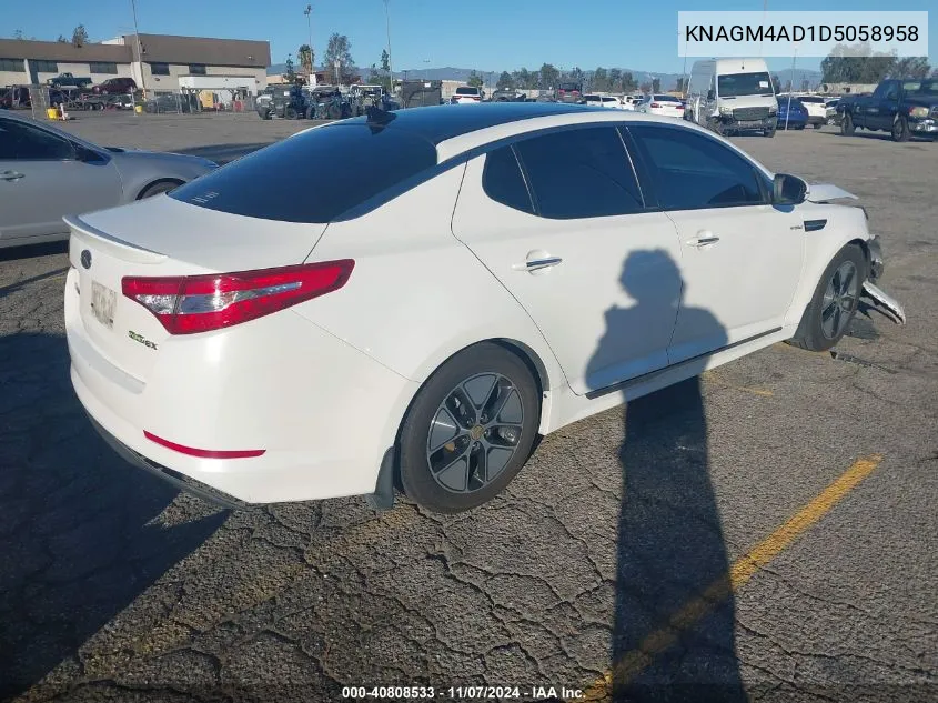 2013 Kia Optima Hybrid Ex VIN: KNAGM4AD1D5058958 Lot: 40808533