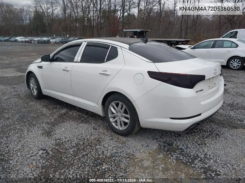 2013 Kia Optima Lx VIN: KNAGM4A72D5360530 Lot: 40816022