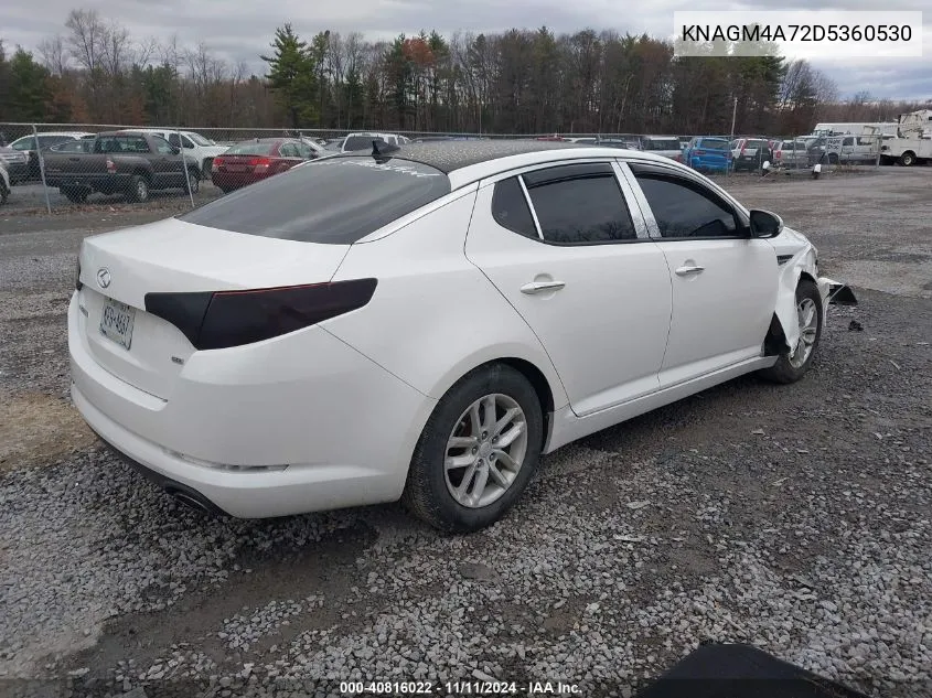 2013 Kia Optima Lx VIN: KNAGM4A72D5360530 Lot: 40816022