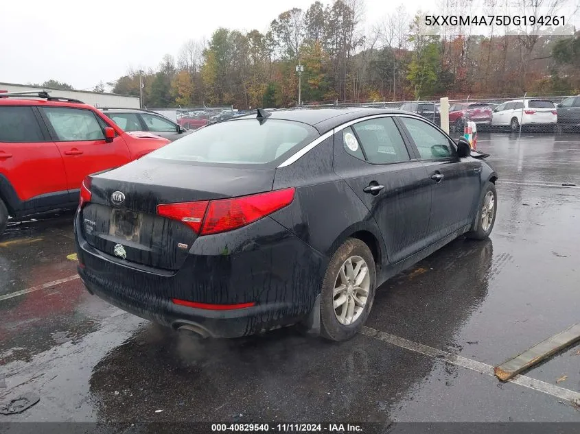 2013 Kia Optima Lx VIN: 5XXGM4A75DG194261 Lot: 40829540