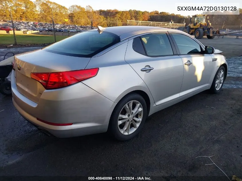 2013 Kia Optima Lx VIN: 5XXGM4A72DG130128 Lot: 40840098