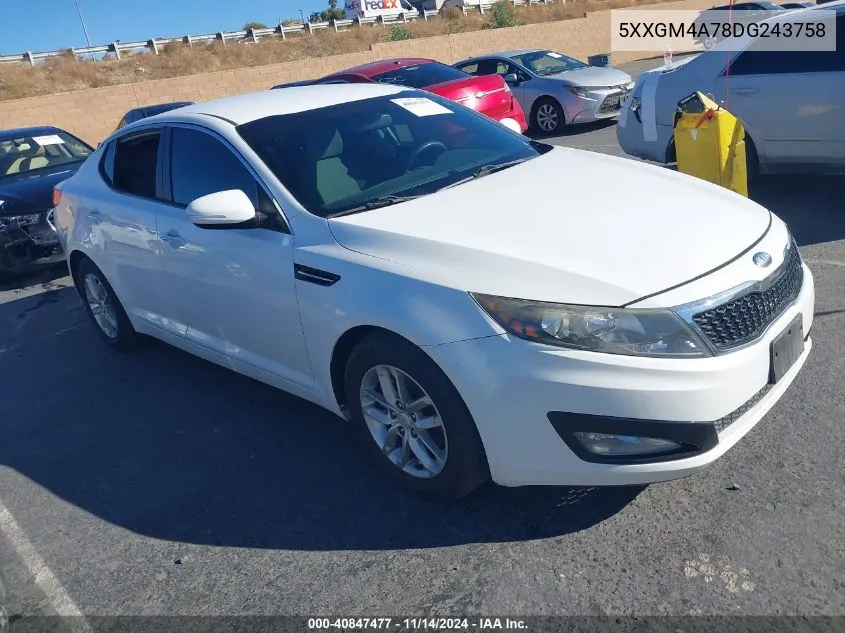 5XXGM4A78DG243758 2013 Kia Optima Lx