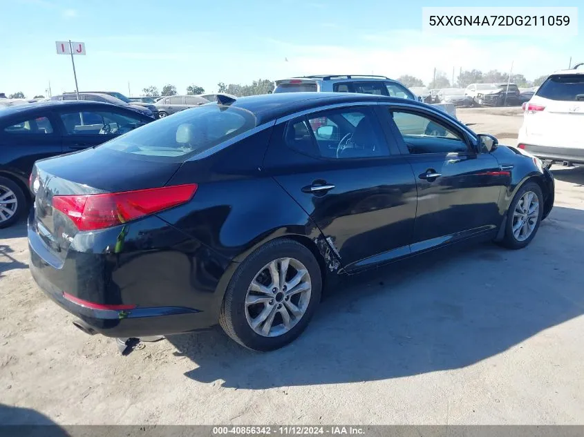 2013 Kia Optima Ex VIN: 5XXGN4A72DG211059 Lot: 40856342