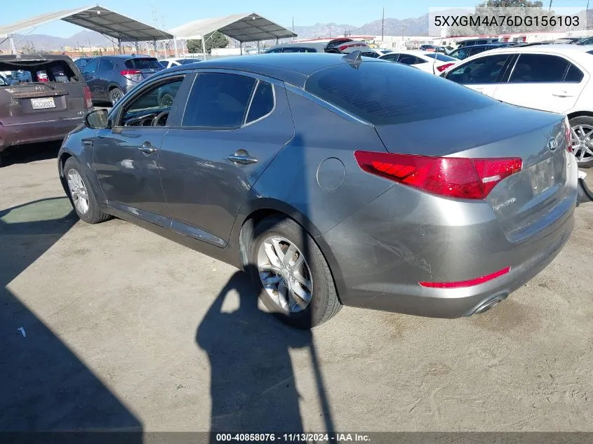 2013 Kia Optima Lx VIN: 5XXGM4A76DG156103 Lot: 40858076