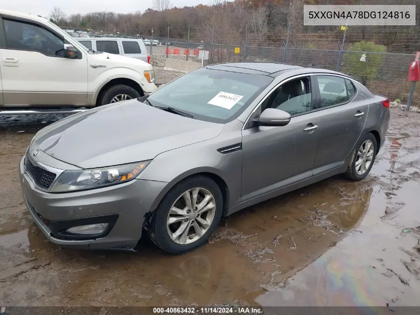 2013 Kia Optima Ex VIN: 5XXGN4A78DG124816 Lot: 40863432