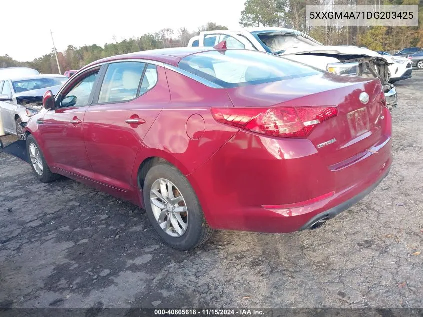 2013 Kia Optima Lx VIN: 5XXGM4A71DG203425 Lot: 40865618