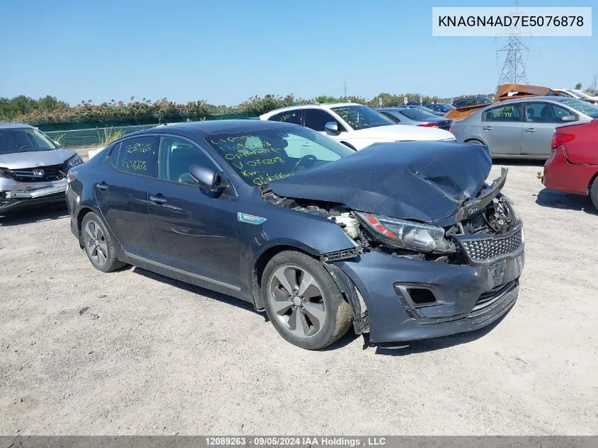 2014 Kia Optima Hybrid VIN: KNAGN4AD7E5076878 Lot: 12089263