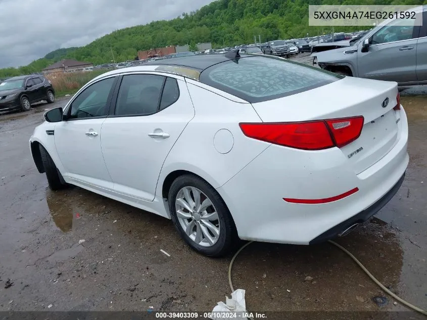 2014 Kia Optima Ex VIN: 5XXGN4A74EG261592 Lot: 39403309