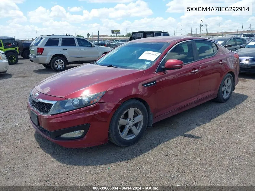 5XXGM4A78EG292914 2014 Kia Optima Lx