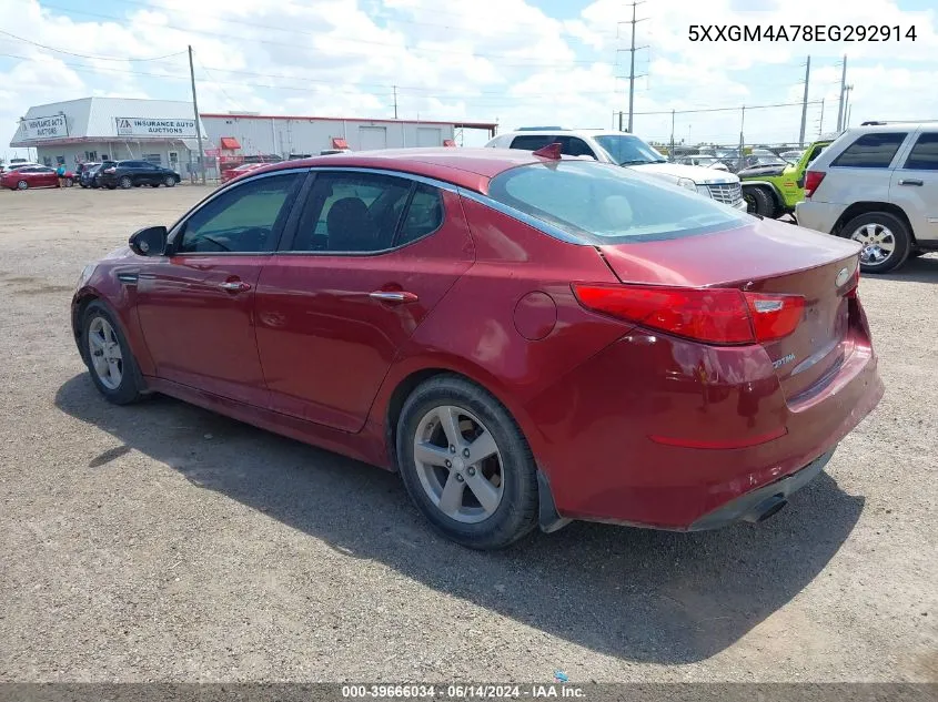 5XXGM4A78EG292914 2014 Kia Optima Lx