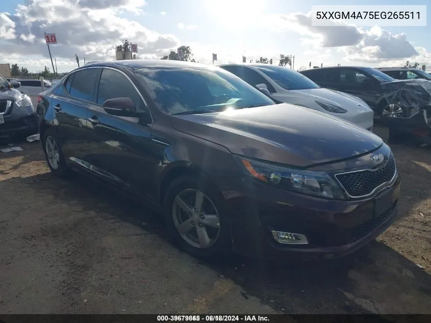 2014 Kia Optima Lx VIN: 5XXGM4A75EG265511 Lot: 39679865