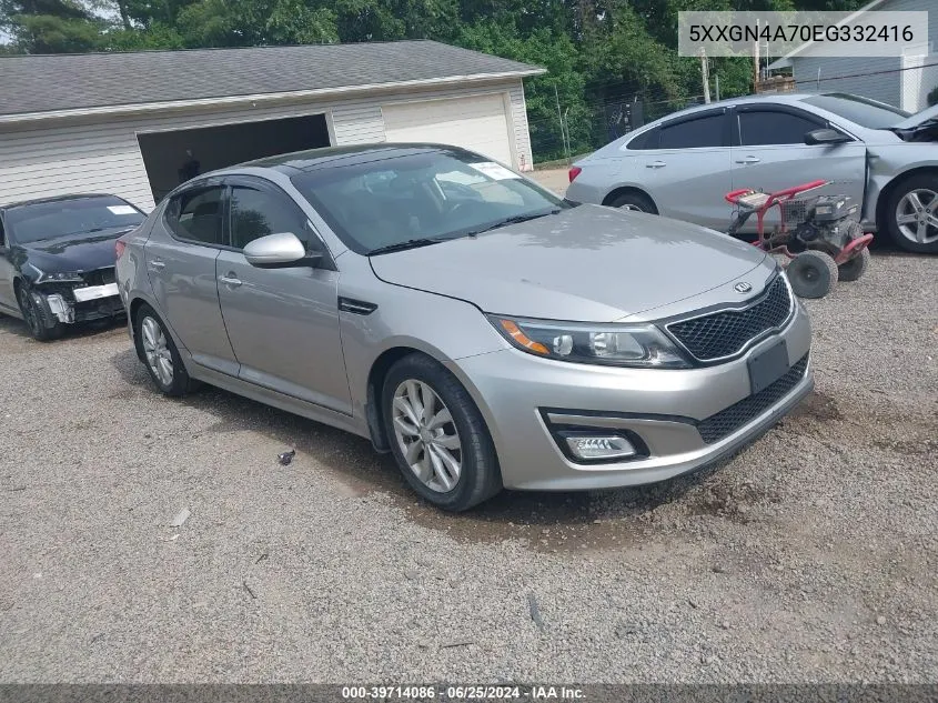 2014 Kia Optima Ex VIN: 5XXGN4A70EG332416 Lot: 39714086