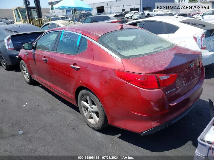 2014 Kia Optima Lx VIN: 5XXGM4A74EG293364 Lot: 39895185