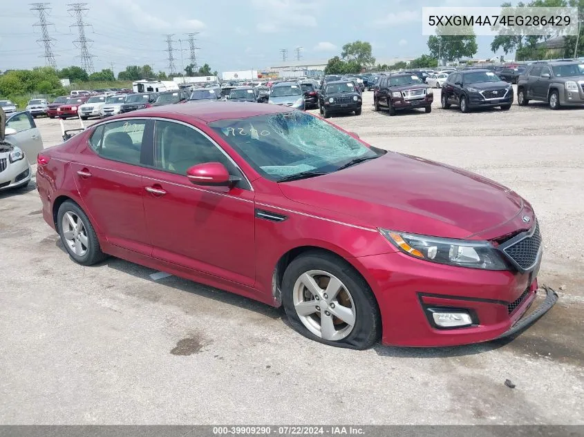 5XXGM4A74EG286429 2014 Kia Optima Lx