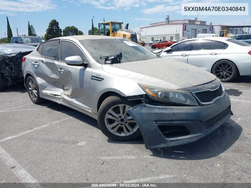 2014 Kia Optima Lx VIN: 5XXGM4A70EG340843 Lot: 40026099