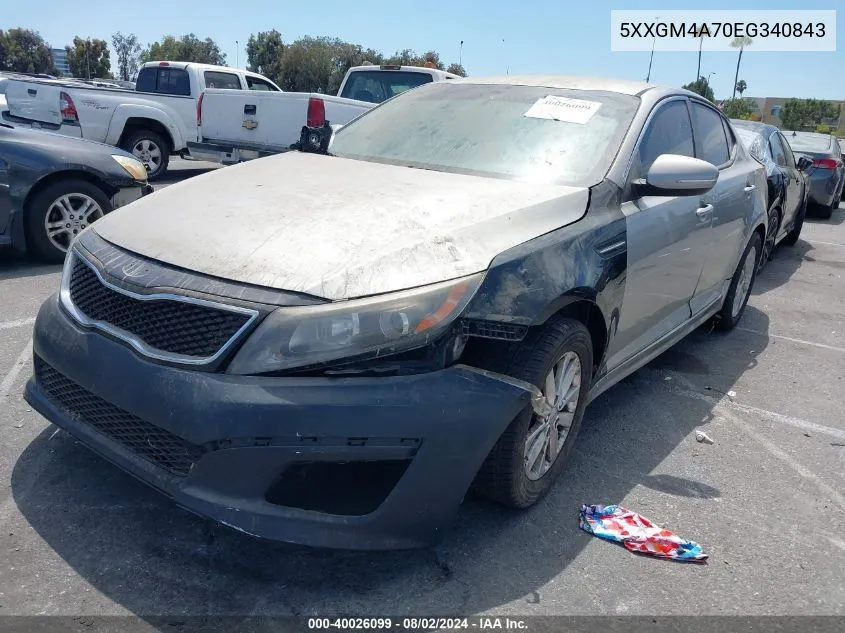 2014 Kia Optima Lx VIN: 5XXGM4A70EG340843 Lot: 40026099