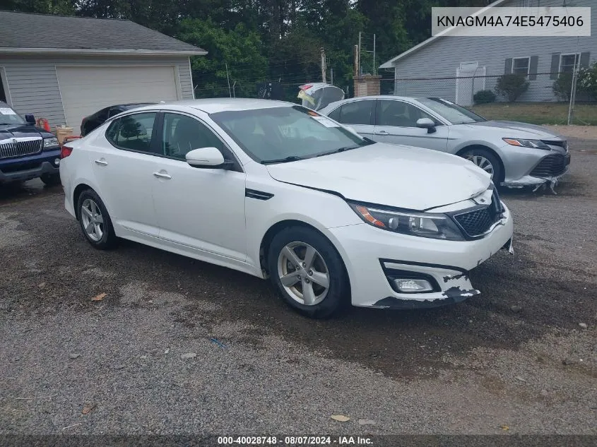 2014 Kia Optima Lx VIN: KNAGM4A74E5475406 Lot: 40028748