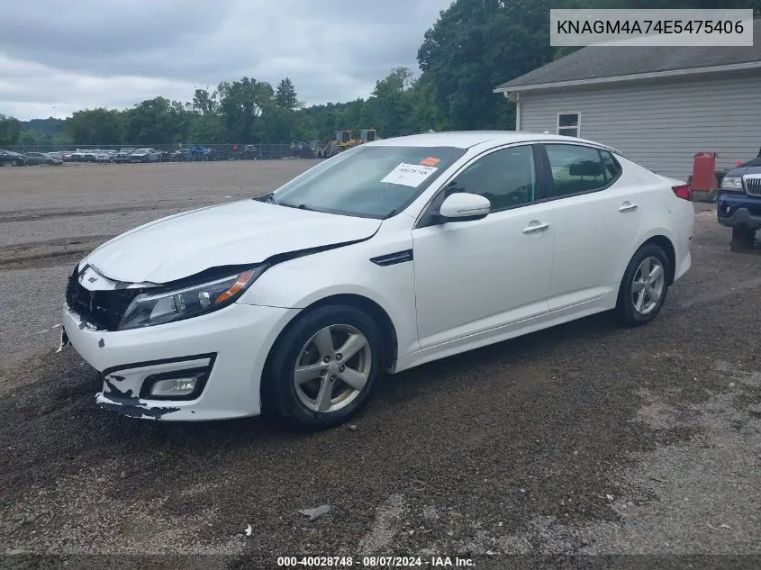 KNAGM4A74E5475406 2014 Kia Optima Lx