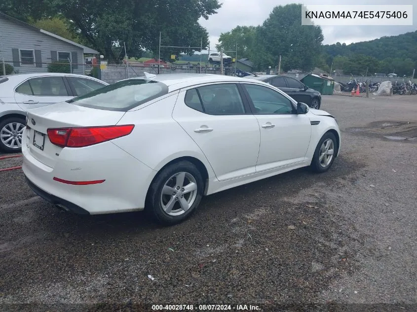 2014 Kia Optima Lx VIN: KNAGM4A74E5475406 Lot: 40028748