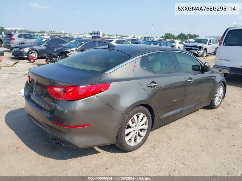 2014 Kia Optima Ex VIN: 5XXGN4A76EG295114 Lot: 40035554