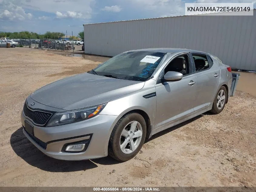 2014 Kia Optima Lx VIN: KNAGM4A72E5469149 Lot: 40055804