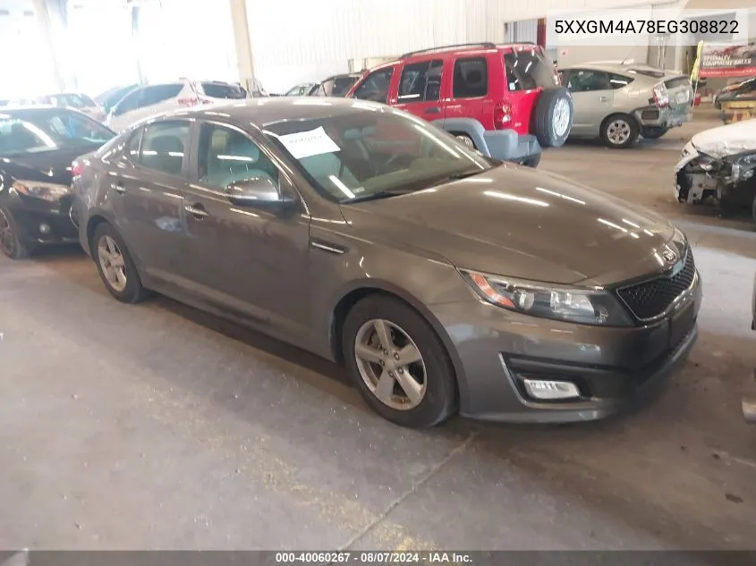 2014 Kia Optima Lx VIN: 5XXGM4A78EG308822 Lot: 40060267