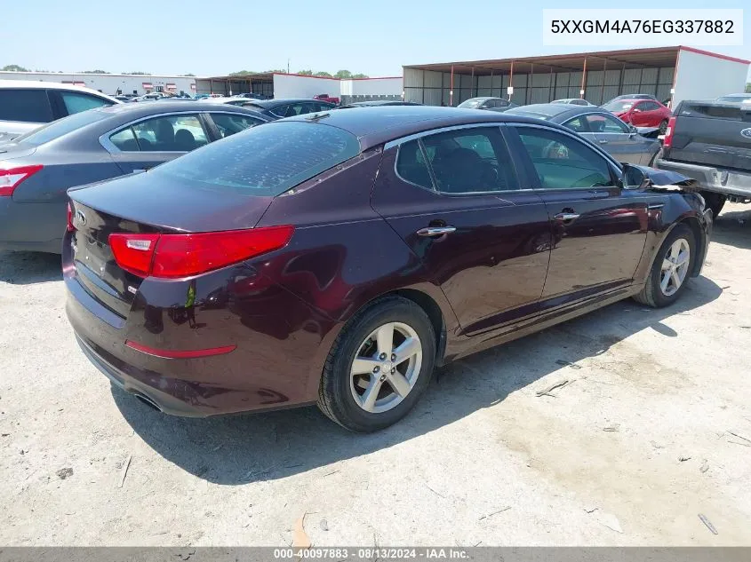 2014 Kia Optima Lx VIN: 5XXGM4A76EG337882 Lot: 40097883