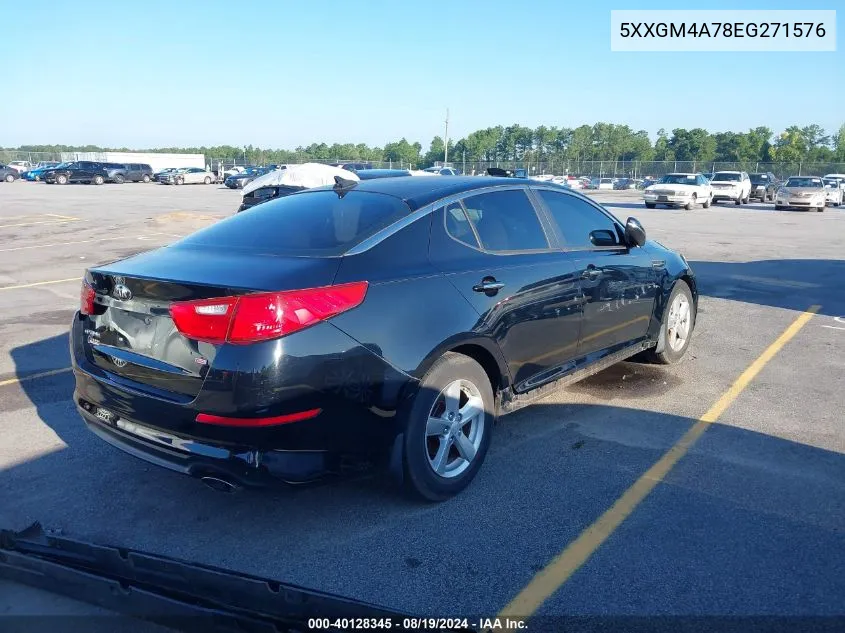 2014 Kia Optima Lx VIN: 5XXGM4A78EG271576 Lot: 40128345