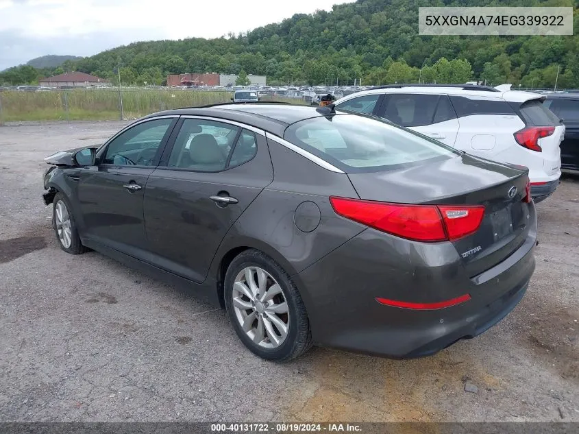 5XXGN4A74EG339322 2014 Kia Optima Ex