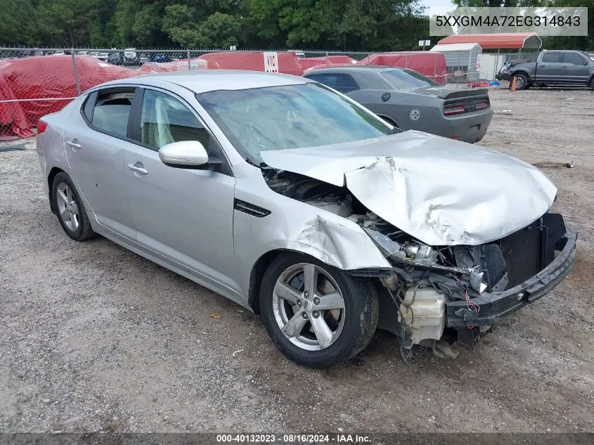 5XXGM4A72EG314843 2014 Kia Optima Lx