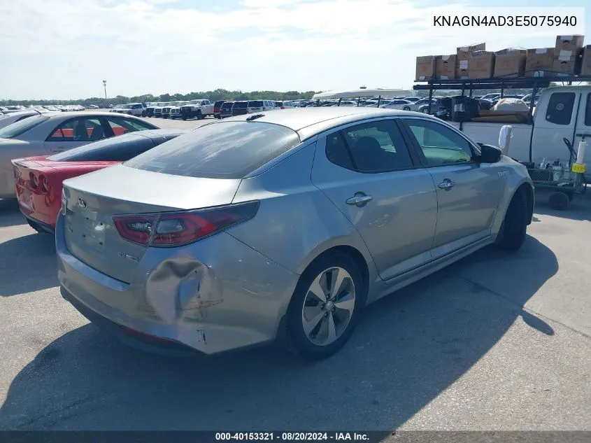 2014 Kia Optima Hybrid Ex VIN: KNAGN4AD3E5075940 Lot: 40877144