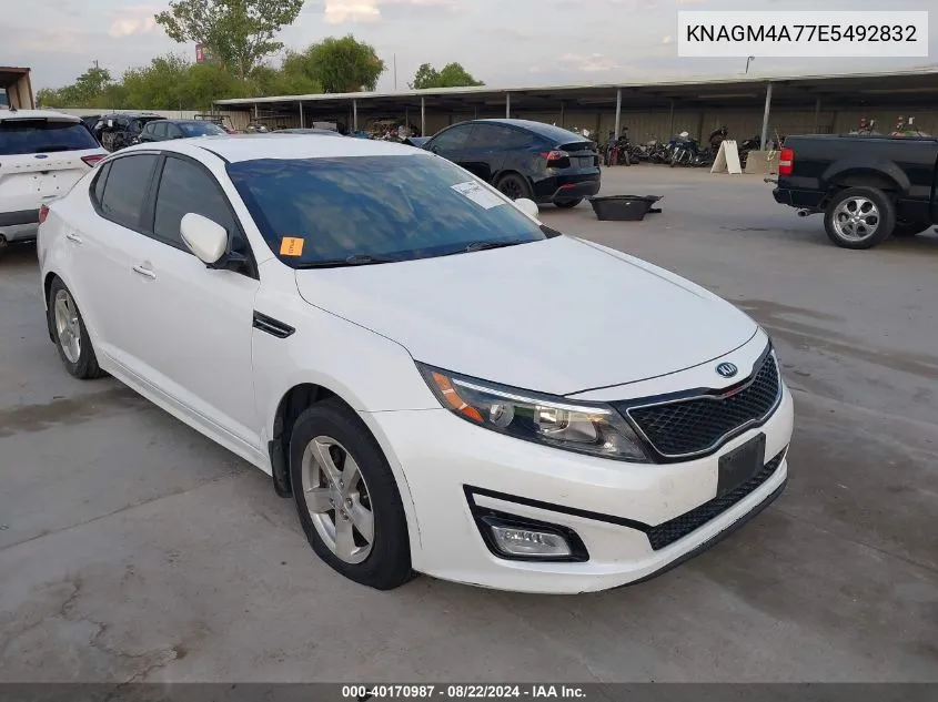 2014 Kia Optima Lx VIN: KNAGM4A77E5492832 Lot: 40170987