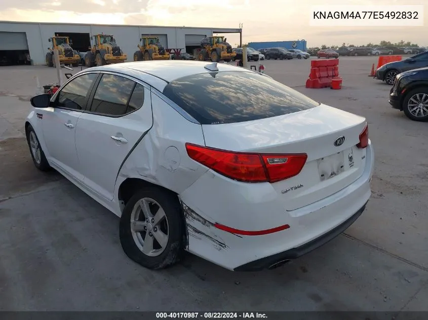 2014 Kia Optima Lx VIN: KNAGM4A77E5492832 Lot: 40170987