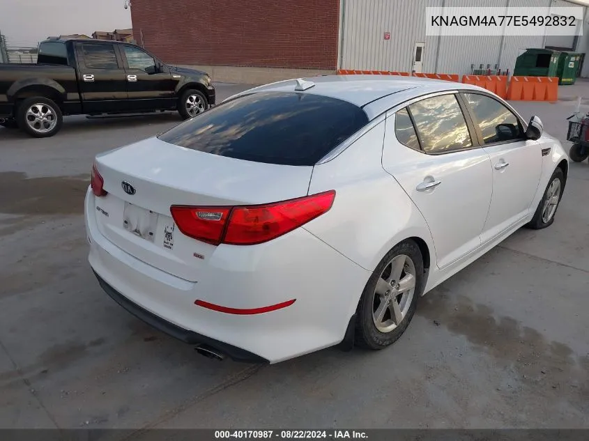 2014 Kia Optima Lx VIN: KNAGM4A77E5492832 Lot: 40170987