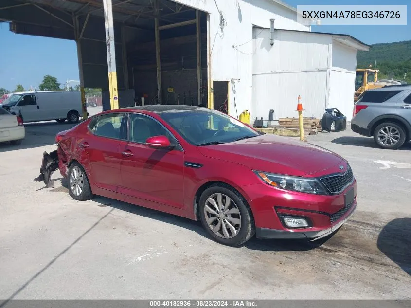 5XXGN4A78EG346726 2014 Kia Optima Ex