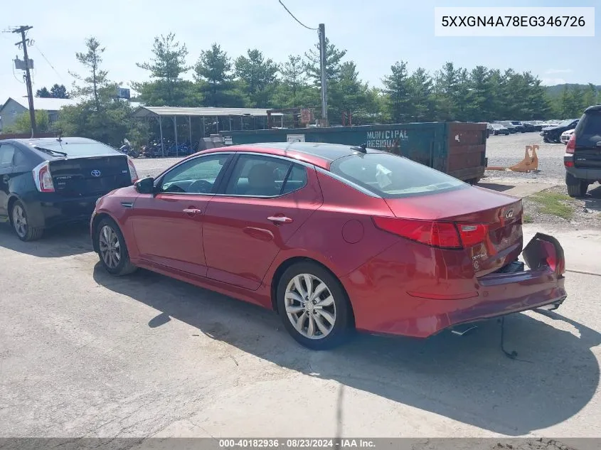 5XXGN4A78EG346726 2014 Kia Optima Ex