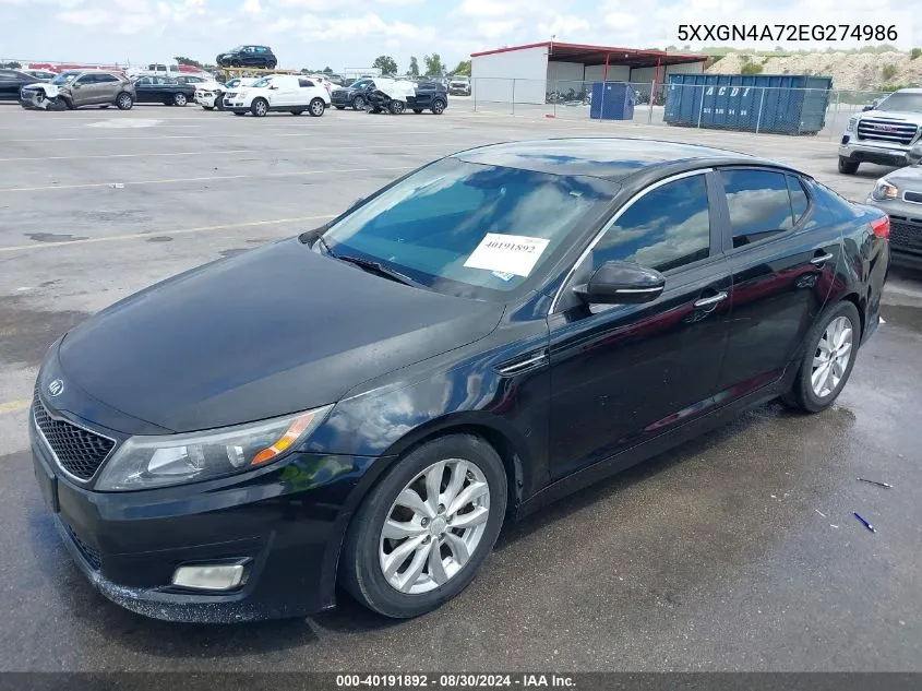 5XXGN4A72EG274986 2014 Kia Optima Ex