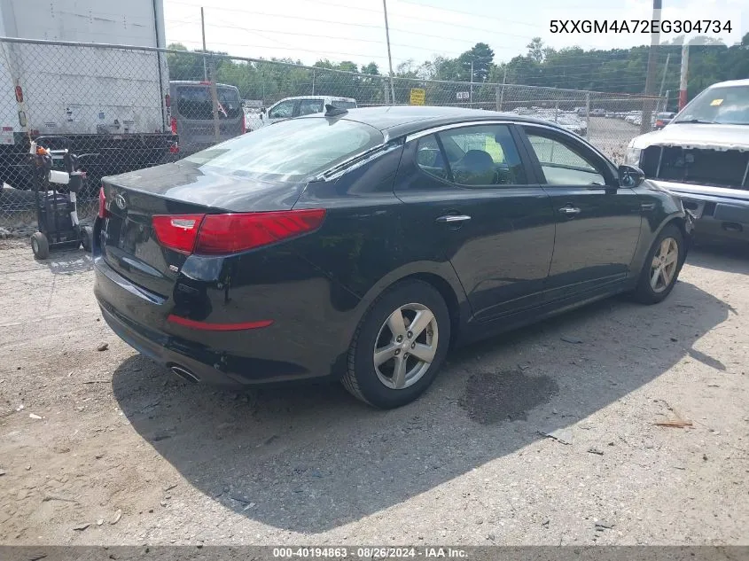 2014 Kia Optima Lx VIN: 5XXGM4A72EG304734 Lot: 40194863