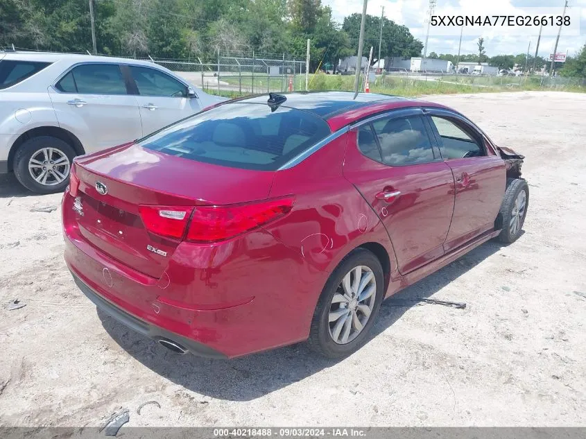 2014 Kia Optima Ex VIN: 5XXGN4A77EG266138 Lot: 40218488