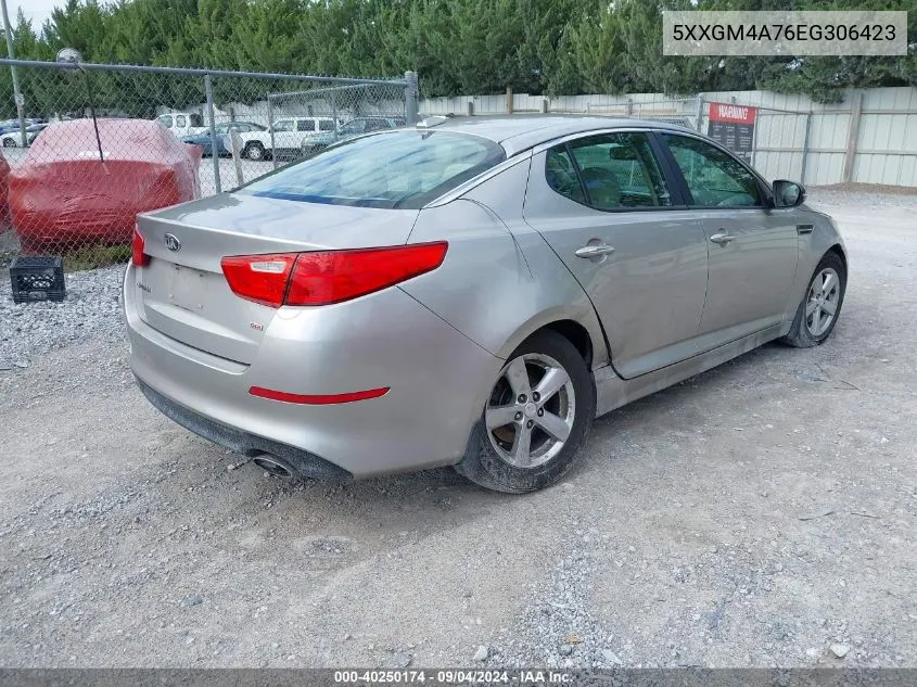 2014 Kia Optima Lx VIN: 5XXGM4A76EG306423 Lot: 40250174