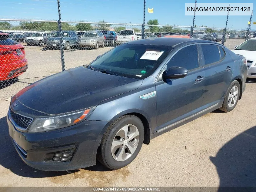 2014 Kia Optima Hybrid Lx VIN: KNAGM4AD2E5071428 Lot: 40278412