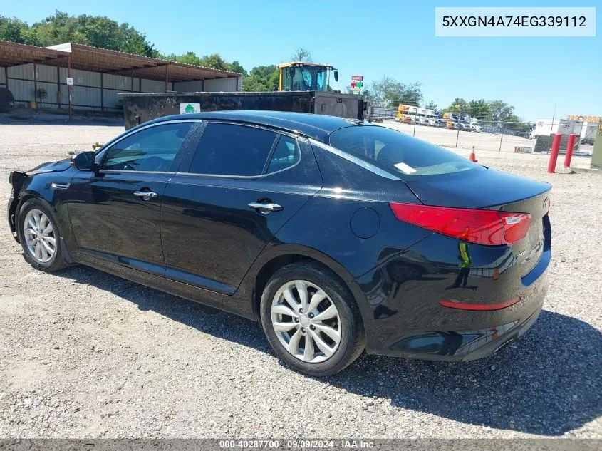 2014 Kia Optima Ex VIN: 5XXGN4A74EG339112 Lot: 40287700