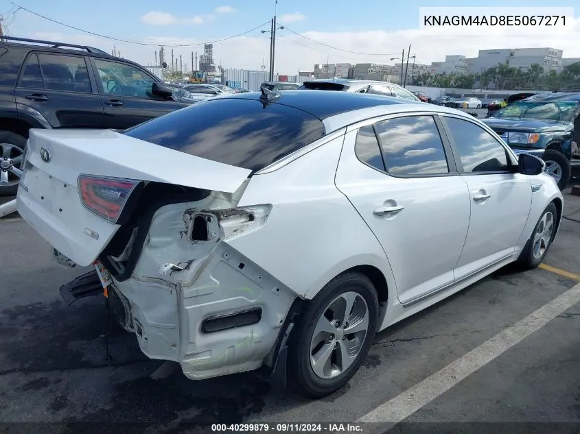 2014 Kia Optima Hybrid Lx VIN: KNAGM4AD8E5067271 Lot: 40299879