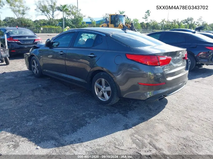 5XXGM4A78EG343702 2014 Kia Optima Lx